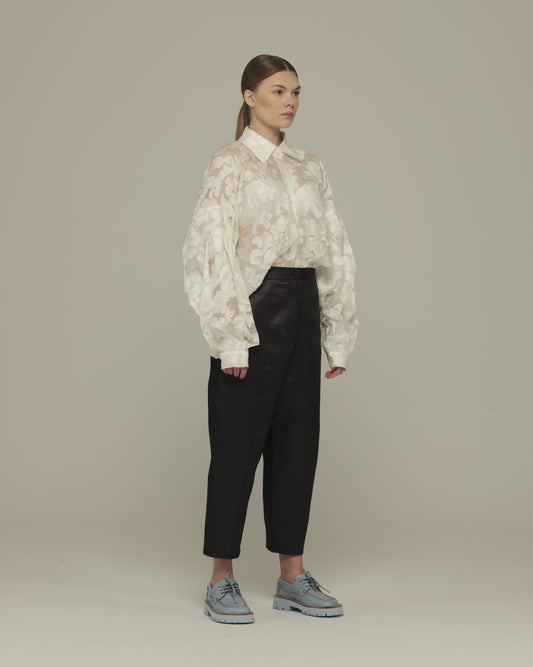 Floral Puffy sleeve shirt