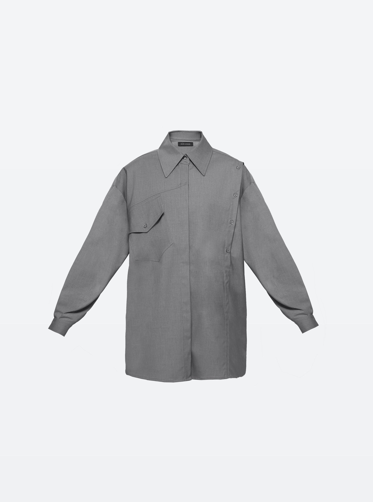 Asymmetric button shirt